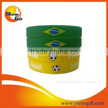 Football printed sports silicone wristband