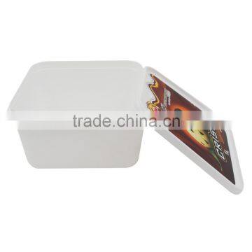IML Plastic 1L Ice Cream Container Packaging Suppliers,Clear Square Plastic Containers With Lids photo-2