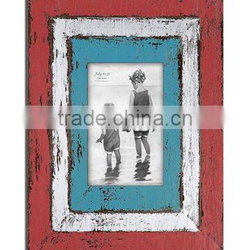 Antique Red White Blue Decorative Photo Frame