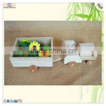 Handmade Primitive Wooden Crafts Tricycle Tractor Truck Toy photo-6