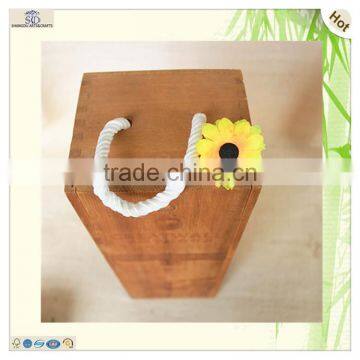 Custom Logo Laser Engraving Colored Wood Wine Box photo-6