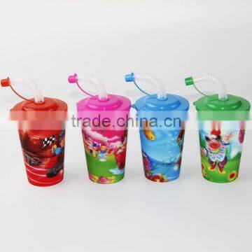 3D design plastic cartoon Cup for kids