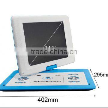 Newest Portable EVD 14.1-inch 1080p HD Screen Wholesale Portable DVD VCD Players With TV photo-4