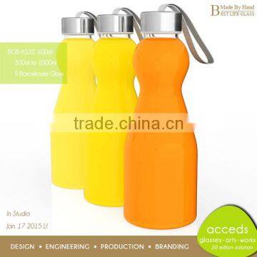 Colorful Handmade Borosilicate Glass Running Water Bottle BPA Free photo-3