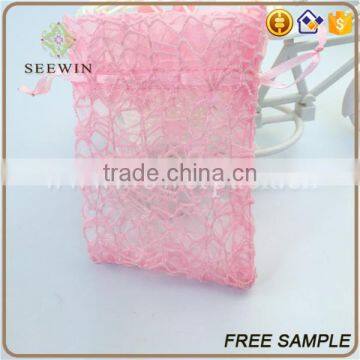 fancy sheer polyester mesh bag for cut flowers