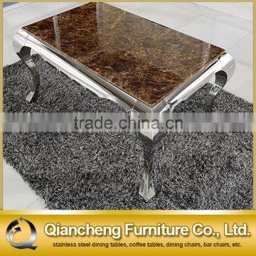 6 Seaters Dining Table With Marble Top Stainless Steel Frame photo-4