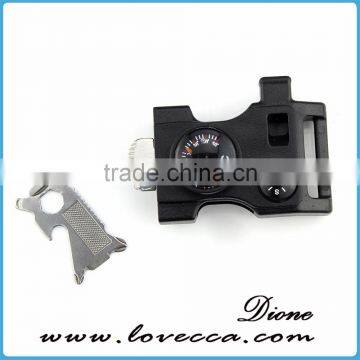 For Paracord Bracelet Flint Fire Starter Whistle Buckle Compass Therometer Screwdriver Buckle photo-4
