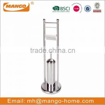 Free Standing Stainless Steel Toilet Brush and Toilet Roll Holder photo-3