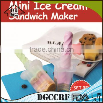 Plastic Mini Ice Cream Sandwich Maker,Home Portable Ice Cream Sandwich Maker and Cutter for Kids