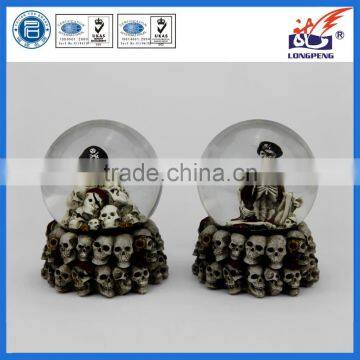 Polyresin Novelty Pirate Treasure Snow Globe for Halloween Souvenir