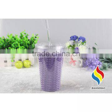 16OZ Double Wall Plastic Tumbler With Straw photo-2
