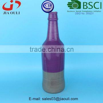 BSCI Audit Factory unique design home decor wine bottle shape ceramic vase, tall Decorative Vase