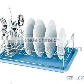 Kitchen Green Plastic Base Knife and Fork Rack Dish Rack photo-2