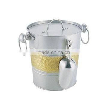 Galvanized Zinc Color Ice Bucket With Plastic Inner and Scoop photo-2