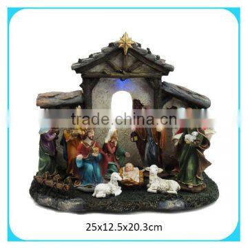 resin religious nativity set