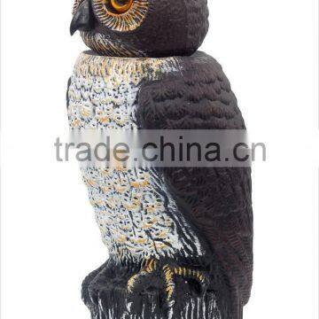 cute smart garden owl with plastic bobbling head activated moving by wind action