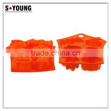 11003 6 Holes Halloween Pumpkin Shape Baking Silicon Cake Mould, photo-5