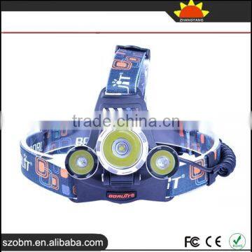 High Power Adjustable Black XML L2 LED 1800 Lumens 3.7V Rechargeable 3 LED Headlamp With Green White Dual Light photo-4