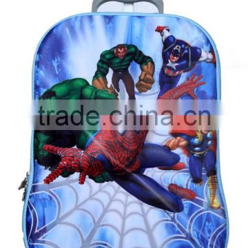 China Customize Cartoon Kids School Bag With Wheel For Boys