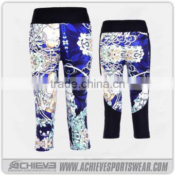 2017 Wholesale Custom Subliamtion Printed Polyester Spandex Yoga Pants photo-6