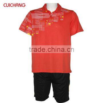 wholesale heat transfer/silk screen print polyester/cotton custom design popular women polo badminton jersey