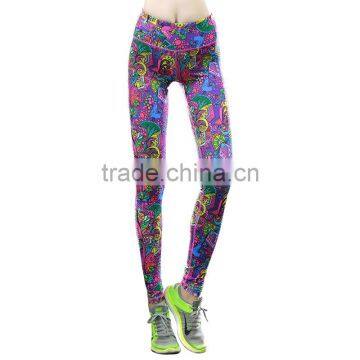 Custom Dry Fit Gym Fitness Leggings Spandex Printing Colorful Yoga Pants photo-3