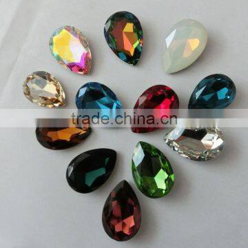 Colorful Pear Cut Crystal Gem Spinel Teardrop Crystal Rhinestone For Applique