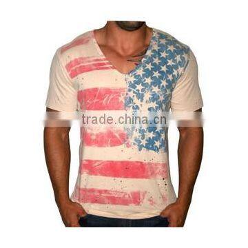 American Flag Black White Tees Latest New Design Men Printing t Shirt for Men photo-2