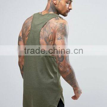 High Quality New Design Custom Green Color Gym Wear Comfortable 100% Cotton Fashion Men's Sport Tops photo-2