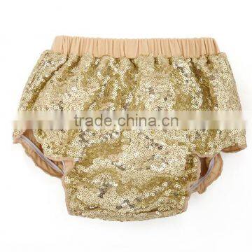 Gold Sequins Baby Cotton Bloomers With Bow Back photo-2