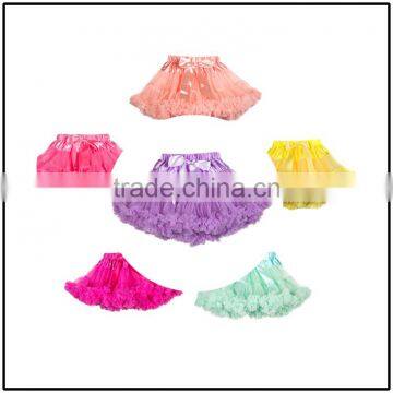 Top sale fluffy tutu pettiskirt for baby girls tutu dress sloid color various color chiffon tutu dress in China