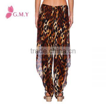 Chiffon Pants for Women Specil Cutting With Fork at Side Elastic Waist Bohemian Style Clothing Bulk Production photo-3