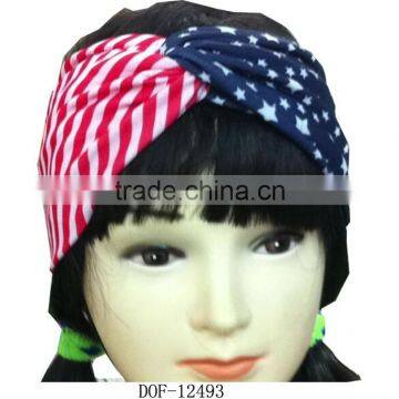 Fashion new latest jersey cotton hot flag headband USA