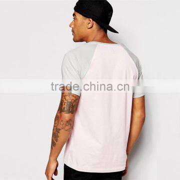 2015 Mens Blank t Shirt Latest Contrast Raglan Sleeve t Shirt Men photo-4