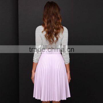 MGOO New Arrival 2015 Custom Made Chiffon Pink Pleated Skirts Summer A Line Fancy Long Skirts 15145B333 photo-2
