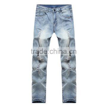 2016 New Men's Fashion Men's Jeans Bule Jeans Hole Personality Male Personality Pants photo-6