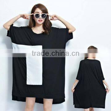 Hot selling 2017 summer plus size printed t-shirt fashion summer loose top maternity dress