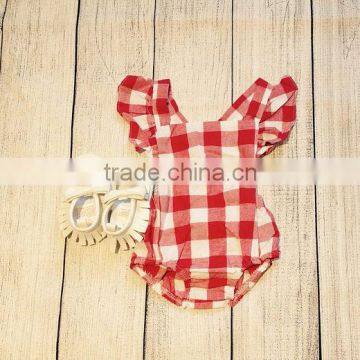 Wholesale Chinese Supplier Baby Cotton Bodysuit Infant Girls Polka Dot Ruffle Sleeveless Handmade Romper photo-3