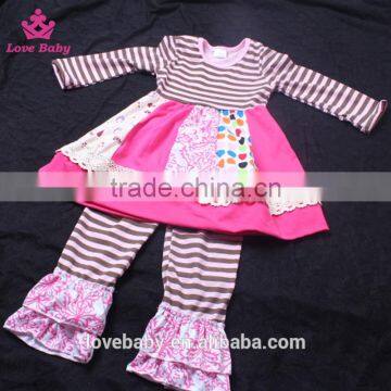 turkey wholesale children clothes bubble Splicing Flower Outfits sets LBYTZ001-67