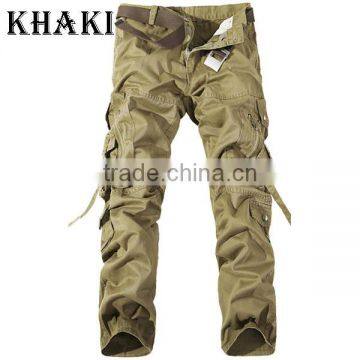 Hot Sale Economic Unisex European Style Cargo Work Pants Plus Size Multi-pocket Overalls Trousers Men 6 Color (No Belt) photo-3