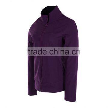 Fashion purple warm softshell windproof hoody windbreaker jackets for women