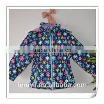 CHILDREN KID GIRL'S CUTE PRINT PUFFY HOODED SKI JACKET