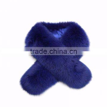 Myfur Customized Size Black Color Dyed Fox Body Fur Soft Fur Collar For Trim photo-2