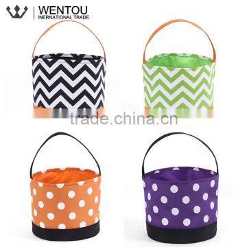 Monogram Chevron Polka Dot Kids Halloween Baskets photo-2