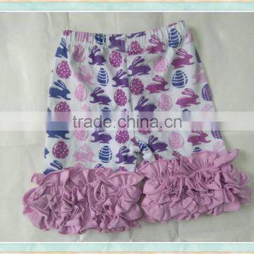 wholesale gym baby girl wear new style rabbit print ruffle rugby girls shorts