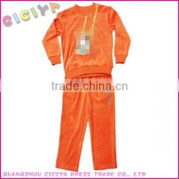 Orange Velvet Pajamas For Cute Girls Pajamas Set in Pajamas