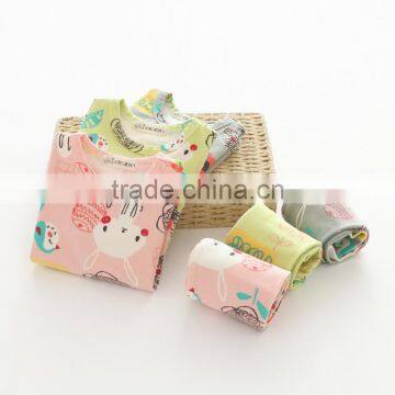 Autumn New Style Animal and Flower Printing Cotton Soft Girl Pajamas photo-2