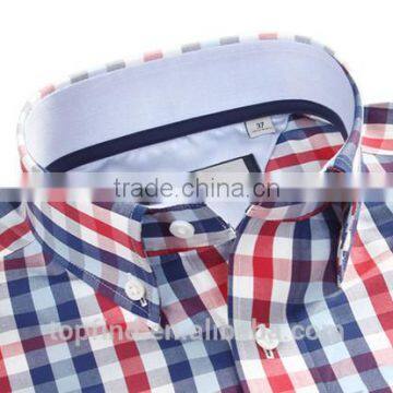 2016 New Style Bright Check Pattern Cotton Shirt Elegant for Men photo-3