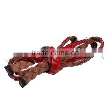 Red Braiding PU Leather Rope for Women