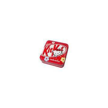 Red Rectangle Tin Candy Containers Of Hello Kitty Printed / Jewelery Tin Can